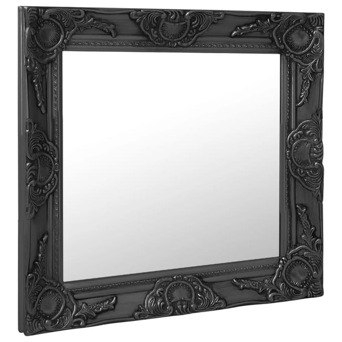 vidaXL - Wandspiegel - Barokstijl - 60x60 - cm - zwart
