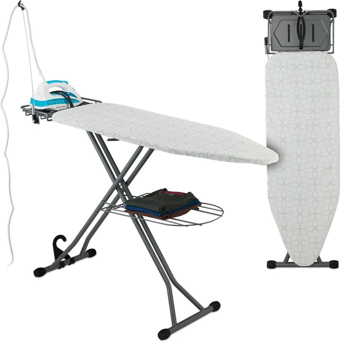 strijkplank stoomstrijkijzer - 115 x 39 cm - met snoergeleider - verstelbaar