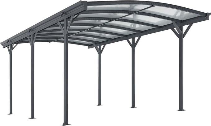 Terrasdak / Carport - Boogdak - 5 x 3 m - Donkergrijs
