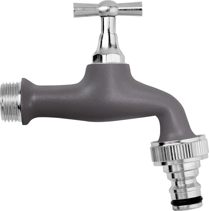 Aquajet Tuinkraan Verchroomd 1/2" - Grijs