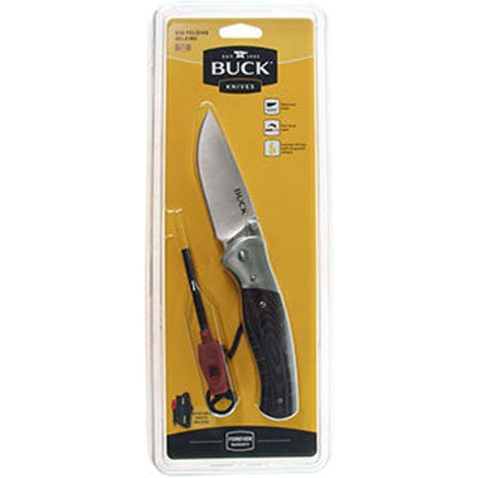 Buck large folding selkirk micarta clamp