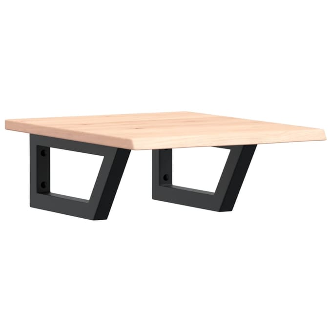 vidaXL - Badkamer - wandschap - staal - en - massief - eikenhout