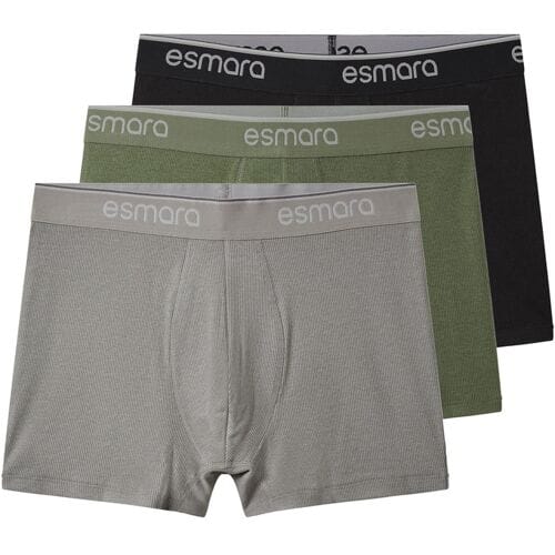 ESMARA MEN Set van 3 heren boxers (Zwart/groen/grijs, M)