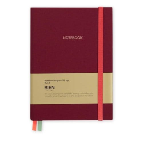 Bien moves notitieboekje, bordeaux rood