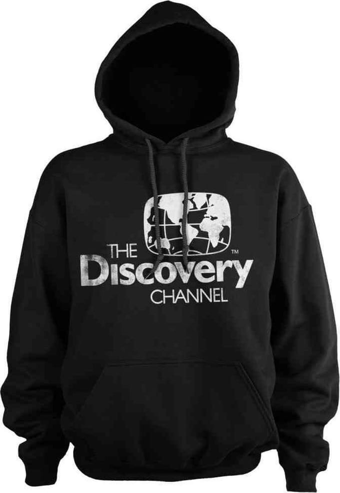 Discovery Channel Hoodie/trui -S- Distressed Logo Zwart