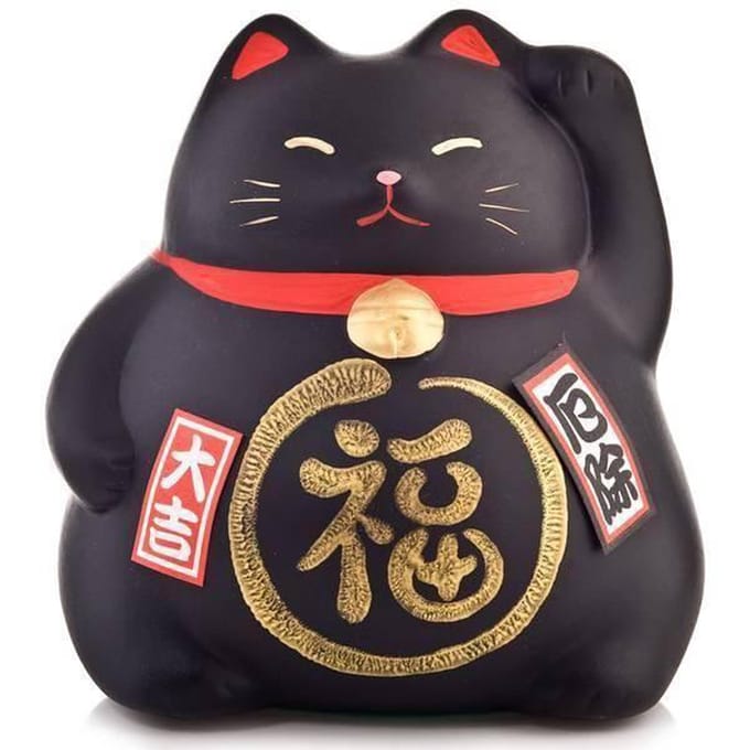 Fine Asianliving Lucky Cat Maneki Neko - Against Bad Luck