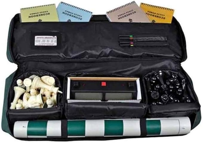 Schaakspel Tas - Reisbord Set - Wedstrijd Voorbereiding - Complete Uitrusting - 1.0 Gram - Zwart