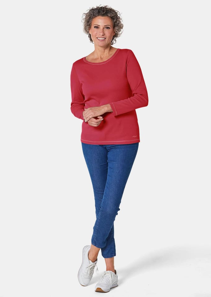 Basic shirt van puur katoen - rood - Gr. 20 van Goldner Fashion