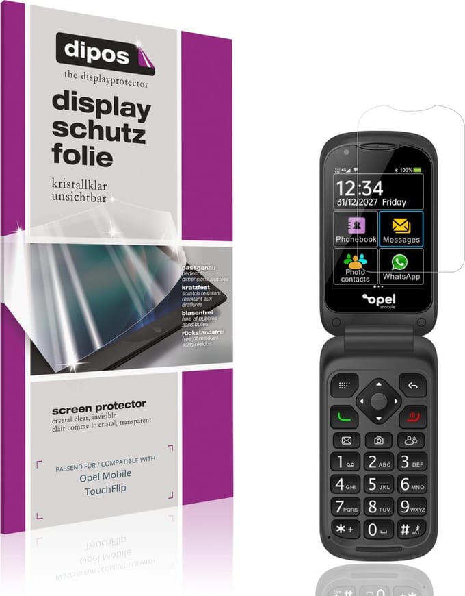 dipos – 4x Beschermfolie geschikt voor Opel Mobile TouchFlip | Krasbestendige & heldere Screenprotector Ultra-Thin