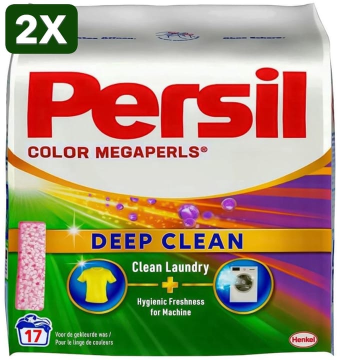 2 x Persil Color Megaperls - Deep Clean - Waspoeder - Gekleurde Was - 17 Wasbeurten
