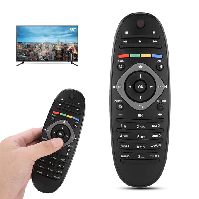 Duurzaam ABS Stabiel Gebruiksvriendelijk Gevoelige Vervangende Smart TV Afstandsbediening Universeel voor Philips beige