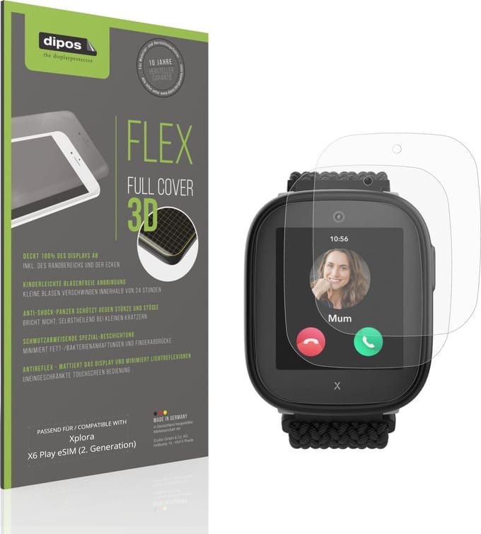 dipos FLEX – 2x Matte Screenprotector geschikt voor Xplora X6 Play eSIM (2. Generation) | Volledige Schermbescherming | Case-Friendly