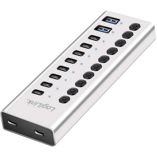LogiLink UA0448 UA0448 USB-hub 8 + 2 poorten USB-A, USB-C USB 3.2 Gen1 5 GBit/s Aluminium
