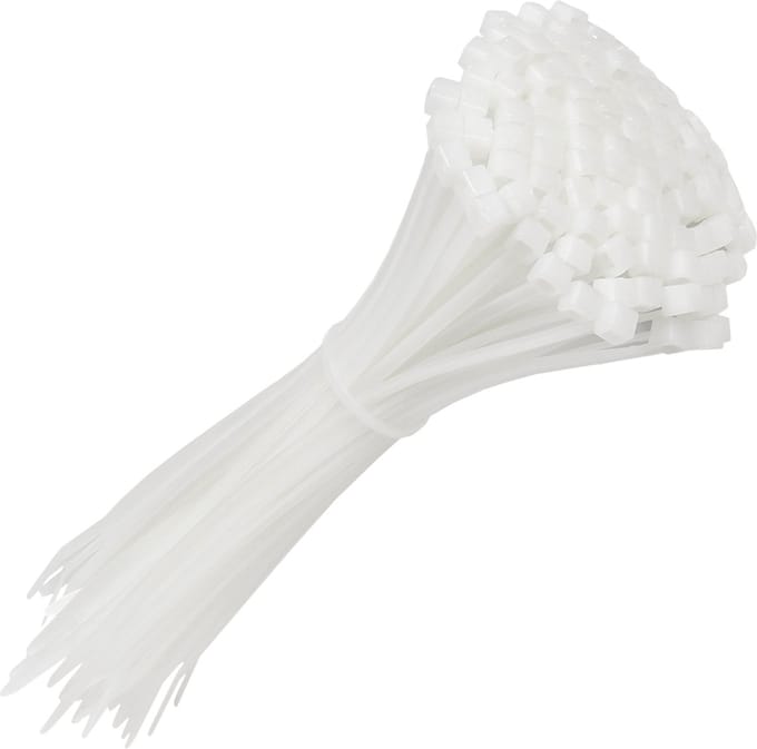 Polyamide kabelbinders, tie rips, witte kabelbinders, 370x4,8 mm / 100 stuks