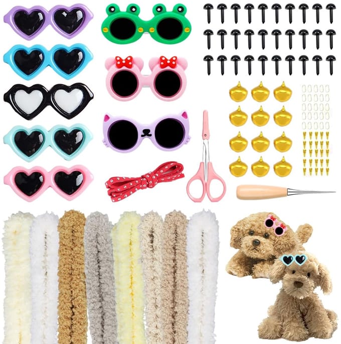 Knutseldraad Set - Chenille Stengels - Kinder Knutselen - Compleet met Accessoires - 8 Kleuren 1 Meter - Multicolor