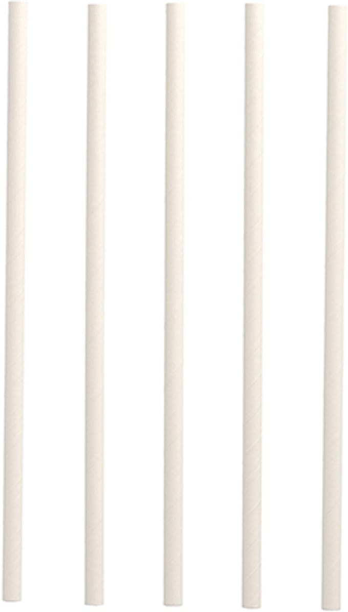135 Shake rietjes, papier pure Ø 8 mm · 25 cm wit