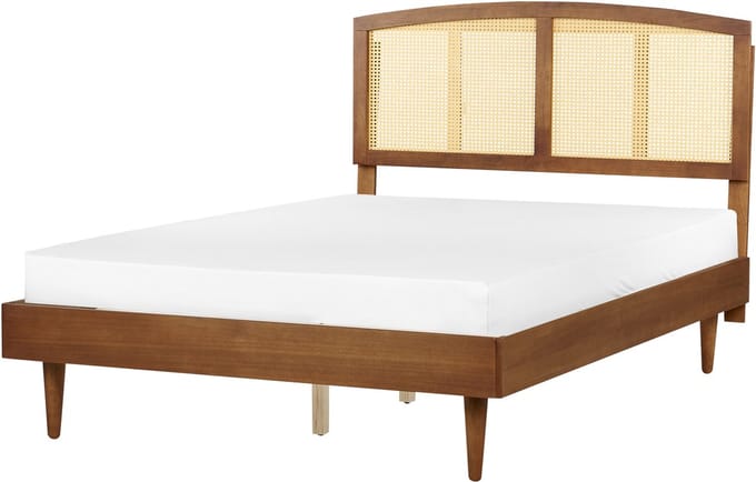 VARZY - Bed - Lichtbruin - 140 x 200 cm - Rubberhout