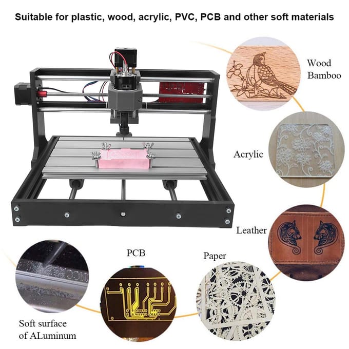 CNC 3018 ProMini Graveermachine DIY Router Kit voor Plastic Hout Acryl 110?240V gray