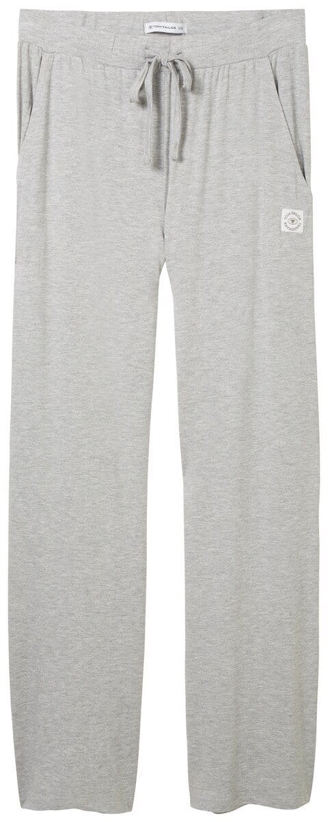 Tom Tailor - Pyjamabroek in gemêleerde look - Maat M/38 - grey-medium-melange