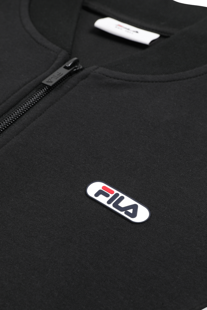 FILA Lecore Cropped High Rib Scuba Track Jacket Black-egret Größe: S | Cropped-Jacken Outlet | Damen | Schwarz