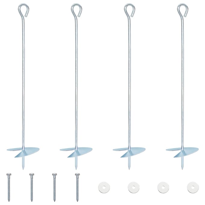 vidaXL - Aardanker - 4 - st - Ø10 - x - 50 - cm - Gegalvaniseerd - Metaal - zilver