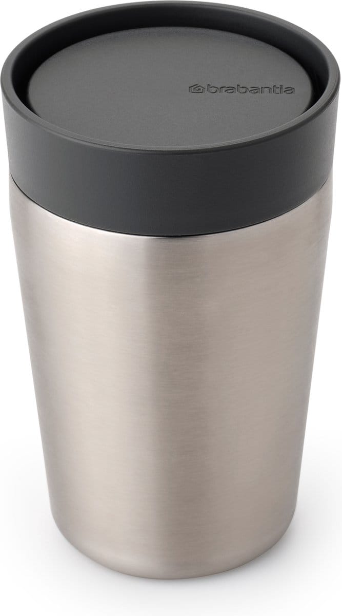 Brabantia Make & Take Thermosbeker - Koffiebeker To Go - 200 ml - Dark Grey