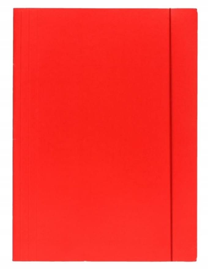Barbara A4 Map met Elastiek - Gelakt Karton Rood