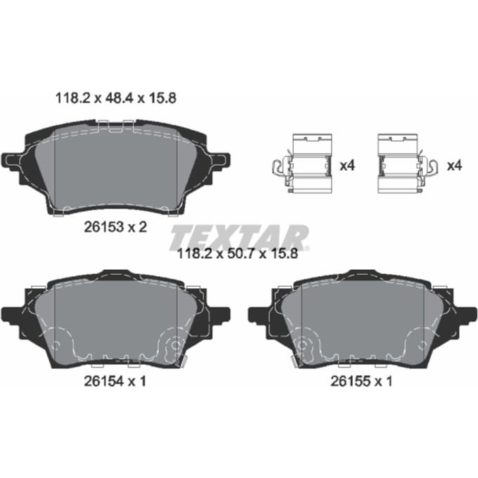 Remblokset TEXTAR 2615301, achter