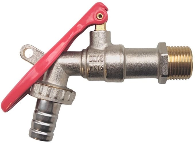 Buitenkraan 1/2 inch, Messing, Afsluitbaar met Hendel