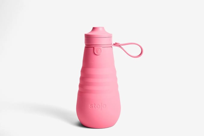 Stojo - Sport Drinkfles 590 ml Peony - Siliconen - Roze -