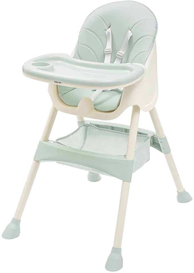 Baby Mix Nora kinderstoel met dienblad groen - Eetstoel baby