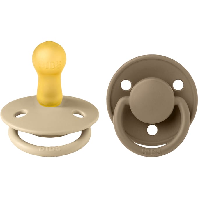 BIBS De Lux 2 Pack Latex Maat 2 Vanille/Donkere Eik 2 st