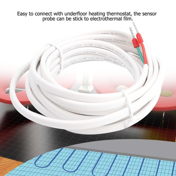 3 meter vloerverwarmingsthermostaat accessoire vloertemperatuursensor sondekabel white
