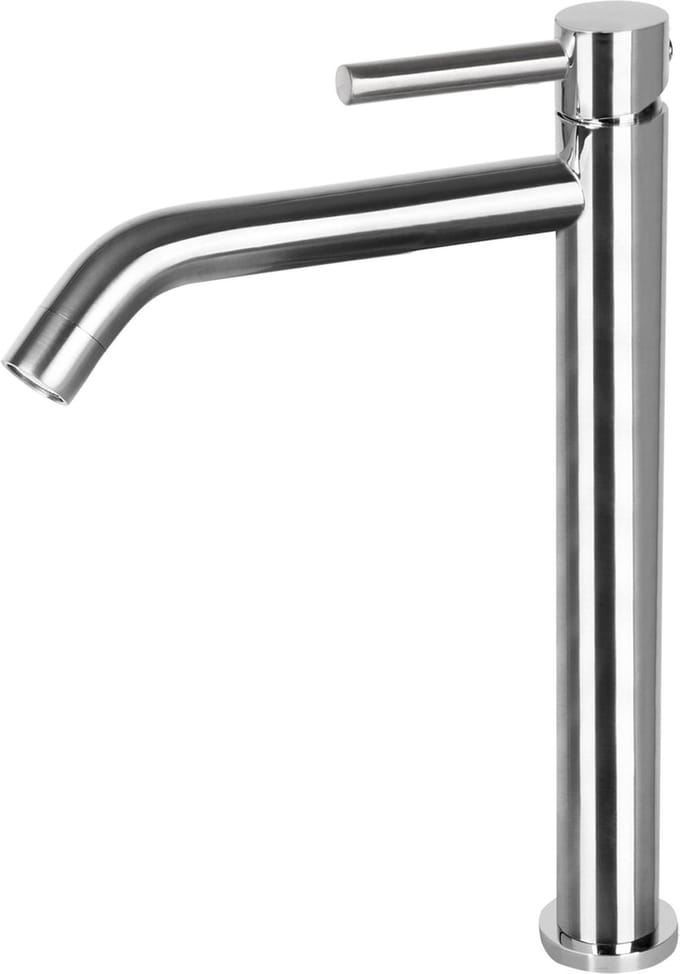 Differnz Wastafelkraan Hoog � Gebogen � Mengkraan Koud en Warm � Mat Chroom