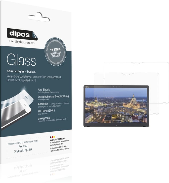 dipos – 2x Matte Pantserfolie geschikt voor Fujitsu Stylistic Q739 | 9H Screenprotector