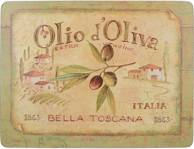 CT Placemat Olijfolie - Olio d'Oliva (box met 4 stuks)