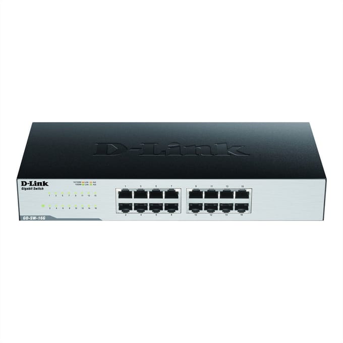 D-Link GO-SW-16G - Netwerkswitch - Unmanaged - 16 Poorten - Grijs