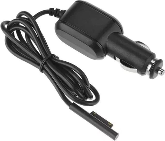 DrPhone Autolader CPC-Pro 12V/2.5A - Geschikt voor Microsoft Surface Pro 4 / 3 Auto Oplader - Surface Book 1 / 2 / Surface Laptop Lader - Overbelasting bescherming - Veilig laden - Zwart