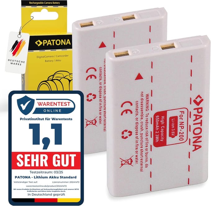 2x Batterij Vervanger voor NP-200 – Compatibel met Dimage X, Xi, Xt