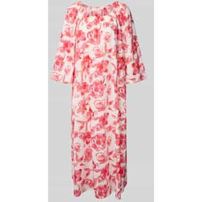Midi-jurk met ronde hals