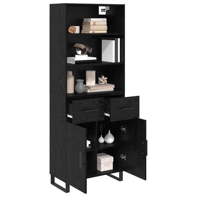 vidaXL - Highboard - 2 - st - Zwart - Eiken - 69,5 - x - 34 - x - 180 - cm