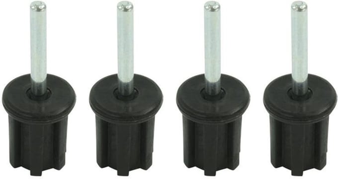 ProPlus Tentstokdop - boventop met pin - Ø 21 mm - set van 4 stuks - zwart/zilver