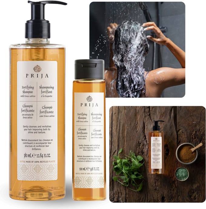 PRIJA - Cosmetica set: Regenererende haarshampoo 380ml + Regenererende haarshampoo 100ml