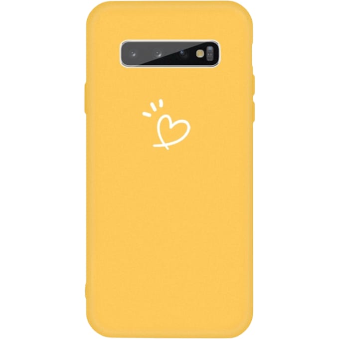 Mocaa Samsung Galaxy S10 Plus Love Heart Case Geel