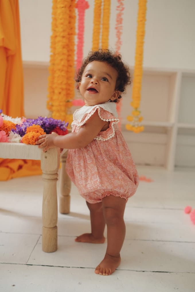 Louise Misha Rompers Satya Sienna Daisy Flowers Größe: 6M | Strampler Outlet | kids | Braun