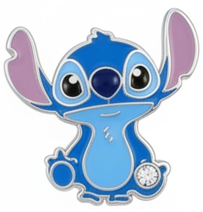 Zilvergeplateerde Stitch Oorbellen – Studs
