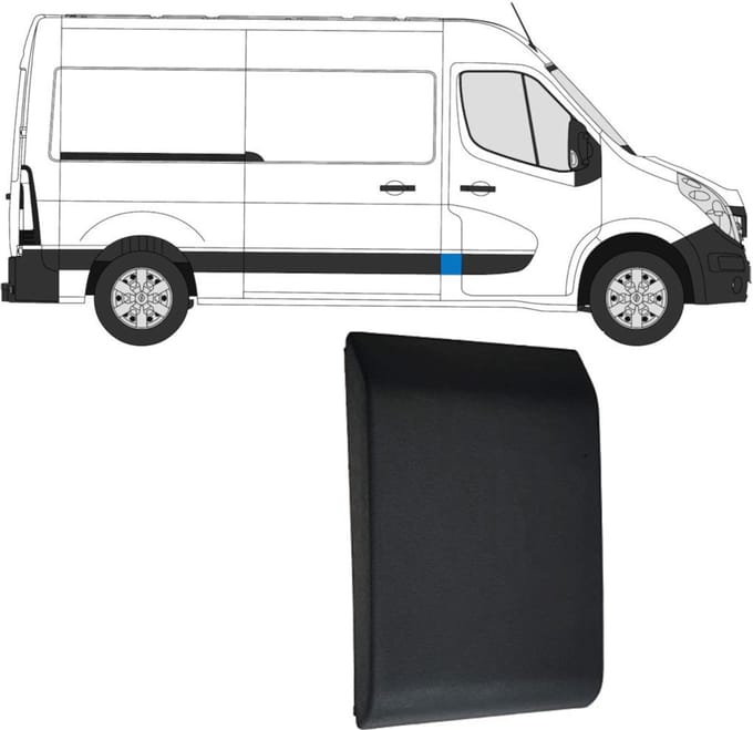 Voorste sierlijst zijlijst voor Renault Master 2010- / Rechts