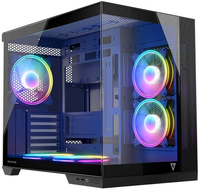 MODECOM Volcano Panorama - Computer Behuizing - ARGB - 5 Ventilatoren - Midi Tower