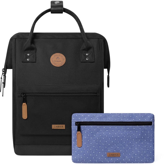 CABAIA - Rugzak Adventurer Medium 18L Berlin, Computercompartiment 13", Levenslange garantie, Brede opening - Zwart