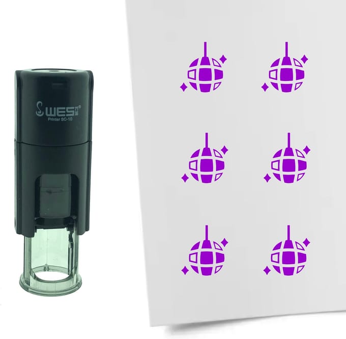 CombiCraft Stempel Discobol 10mm rond - paarse inkt